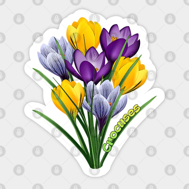 Crocuses  - Spring flowers Sticker by KrasiStaleva